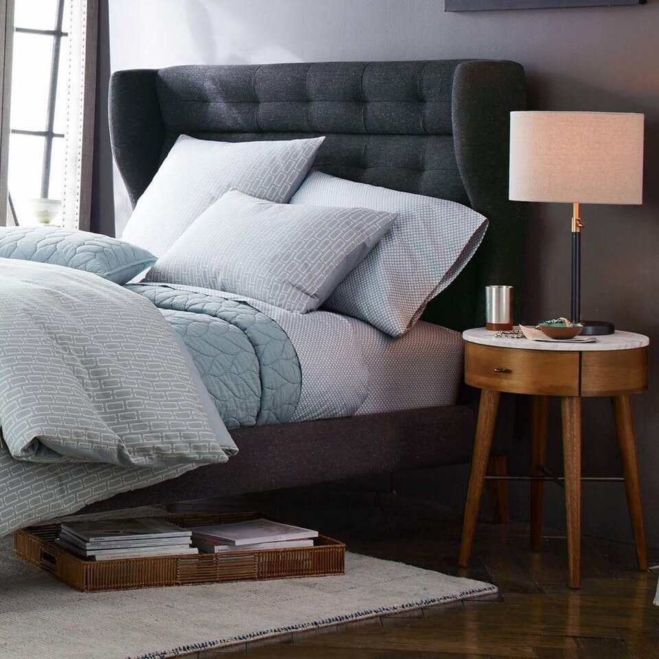 Penelope Bedside Table Acorn w/ Marble Top west elm United Kingdom